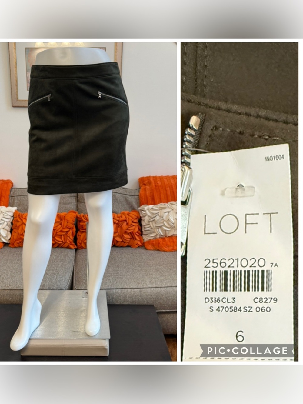 ❣️🆕Ann Taylor Loft Dark Olive Green Faux Suede A-Line Skirt❣️